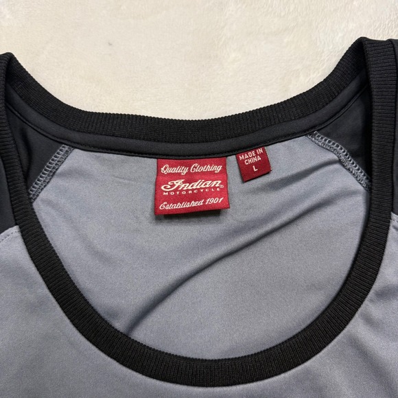 Indian Motorcycle Womens Gray Black Logo Graphic Tank Top Sleeveless Size L - Picture 3 of 10